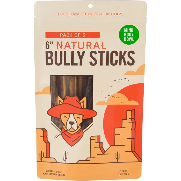 MIND BODY BOWL 6  Bully Stick (5 pack) Dog Treats Online now