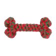 Jax & Bones Red & Green Bone Rope Dog Toy Discount