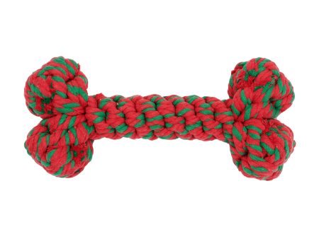 Jax & Bones Red & Green Bone Rope Dog Toy Discount