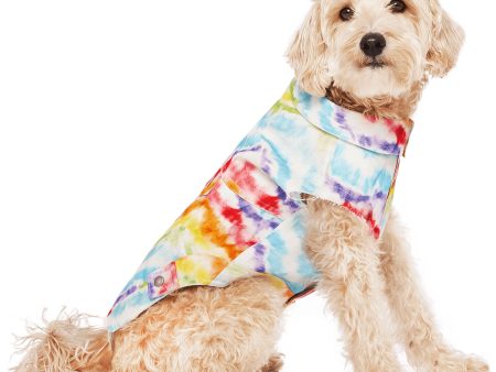 Canada Pooch Downtown Denim Rainbow Dog Vest Hot on Sale