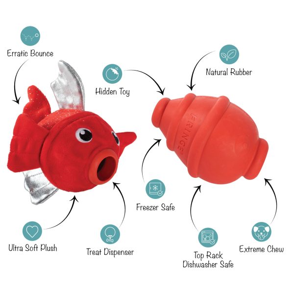 Fringe Plush & Rubber Fish Dog Toy Online