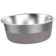 Messy Mutts Non-Slip Stainless Grey Dog Bowl Online Sale