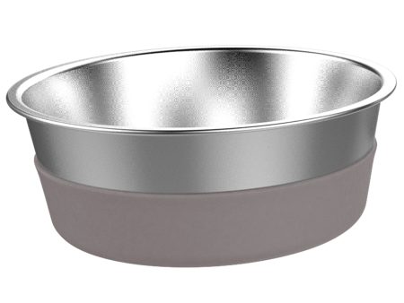 Messy Mutts Non-Slip Stainless Grey Dog Bowl Online Sale