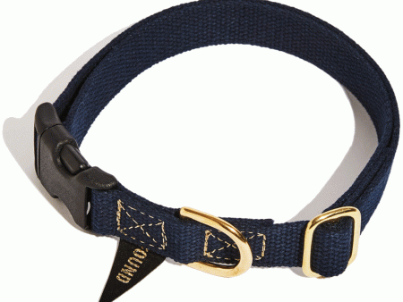 Found My Animal Navy Hand Dyed Flat Snap Dog Collar For Sale