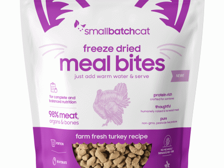 Small Batch Freeze-Dried Meal Bites Turkey Cat Food - 10 oz Online now