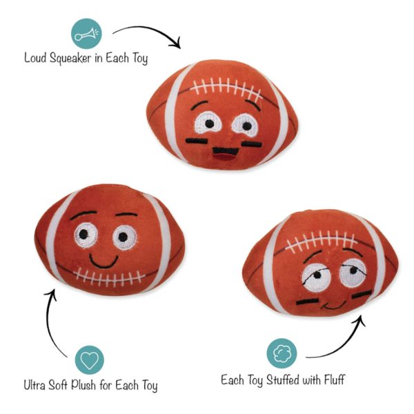 Fringe Mini Footballs Dog Toys - 3 Pack Sale