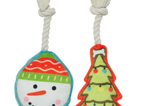 Speckle & Spot Tree & Snowman Mini Rope Dog Toys Fashion