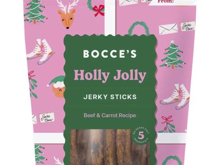 Bocce s Bakery Holly Jolly Jerky Beef & Carrot Dog Treats 4 oz Discount