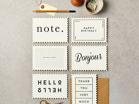 Bonjour! Assorted Pack Notecards - 6 pack Hot on Sale