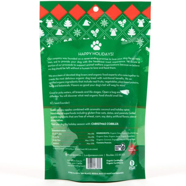 Lord Jameson Christmas Cobbler Apples & Oats Dog Treats 6 oz For Discount