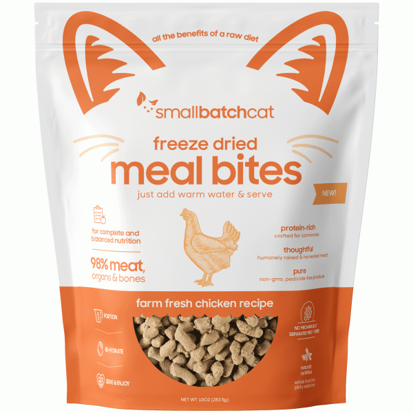 Small Batch Freeze-Dried Meal Bites Chicken Cat Food - 10 oz For Cheap