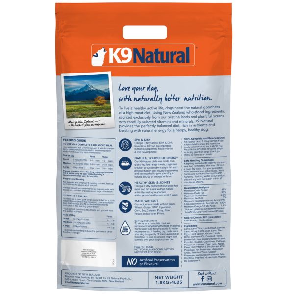 K9 Natural Freeze-Dried Lamb & Salmon Dog Food For Sale