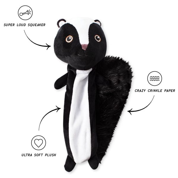 Fringe Woodland Critters Flattie Skunk Dog Toy on Sale