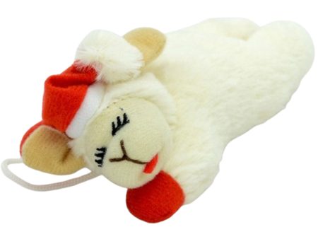 Multipet Holiday Lamb Chop w  Santa Hat Cat Toy For Cheap