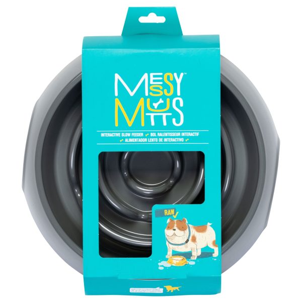 Messy Mutts Interactive Slow Feeder Grey Dog Bowl Hot on Sale