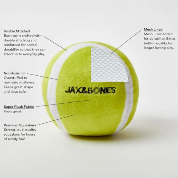 Jax & Bones Tennis Ball Plush Dog Toy - 3 Pack Hot on Sale