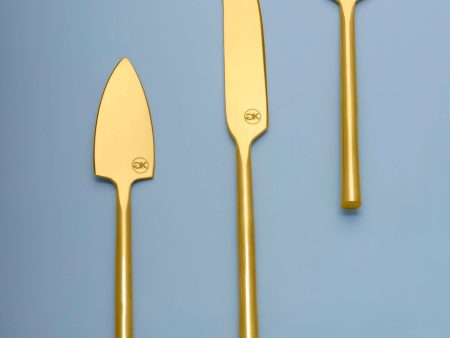 Cheese Knives, Set of 3 | Gold on Sale