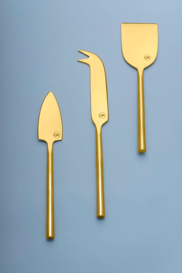 Cheese Knives, Set of 3 | Gold on Sale