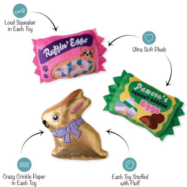 Fringe Eggstra Sweets Dog Toy Set - 3 Pack Discount