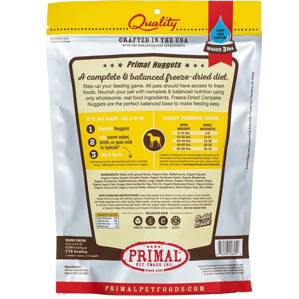 Primal Freeze-Dried Rabbit Formula Dog Food - 14oz on Sale