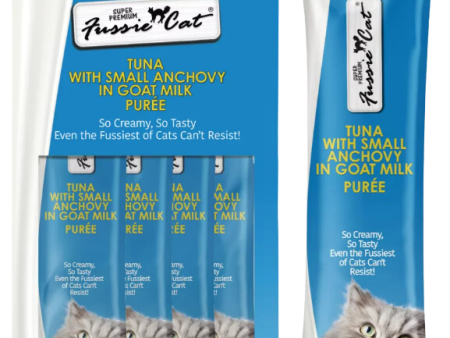 Fussie Cat Purée - Tuna W  Small Anchovies in Goat Milk 4pk 2oz Bag For Cheap