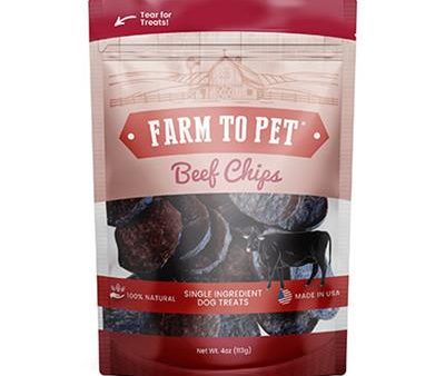 Farm to Pet Single Ingredient Beef Chips 4oz Bag Fashion