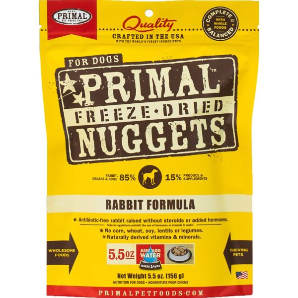 Primal Freeze-Dried Rabbit Formula Dog Food - 5.5oz Supply