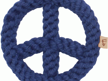 Jax & Bones Rope Peace Sign Blue Dog Toy Hot on Sale