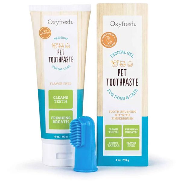 Oxyfresh Pet Toothpaste Finger Brush Kit Oxygene - 4 oz Online Sale