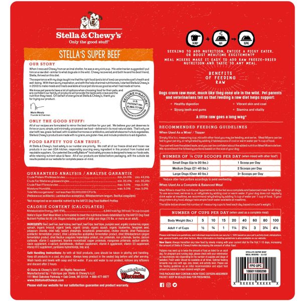 Stella & Chewy s Meal Mixers Beef Dog Food Topper - 18oz Supply