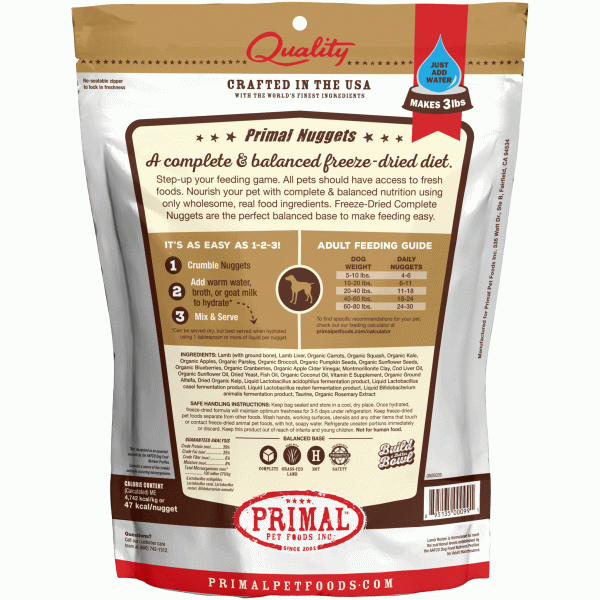 Primal Freeze-Dried Lamb Formula Dog Food For Cheap