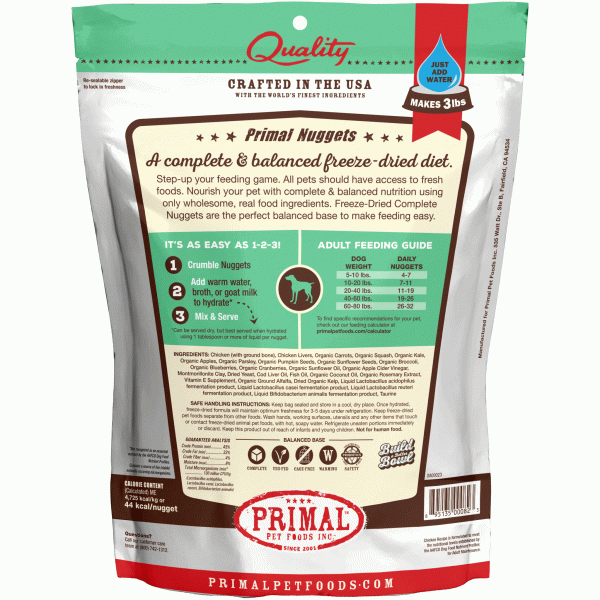 Primal Freeze-Dried Chicken Formula Dog Food For Sale