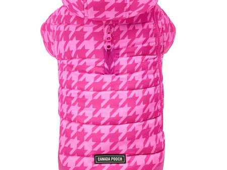 Canada Pooch Prism Puffer - Pink Houndstooth Online now