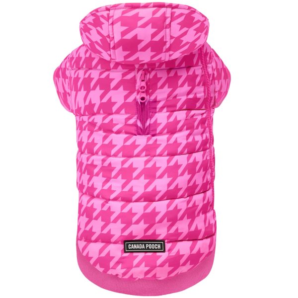 Canada Pooch Prism Puffer - Pink Houndstooth Online now