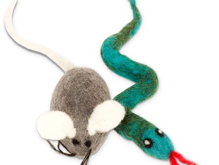 Karma Cat Felted Mouse & Snake Toys - 2 Pack Discount