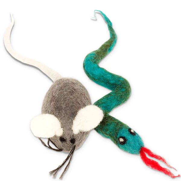 Karma Cat Felted Mouse & Snake Toys - 2 Pack Discount