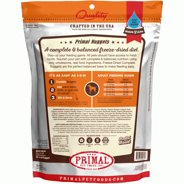 Primal Freeze-Dried Beef Formula Dog Food Discount