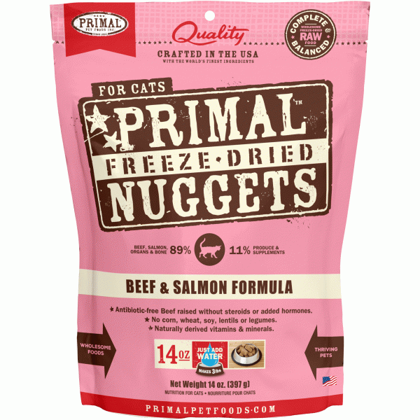 Primal Freeze-Dried Beef & Salmon Formula Cat Food - 14oz Fashion