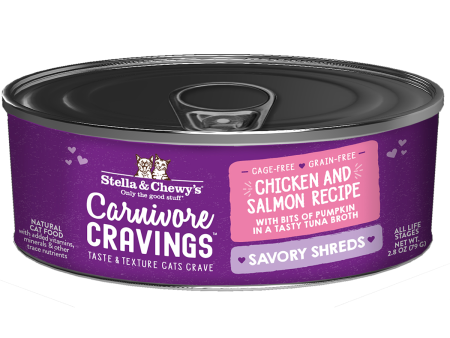 Stella & Chewy s Carnivore Cravings Savory Shreds Chicken & Salmon Cat Food Online