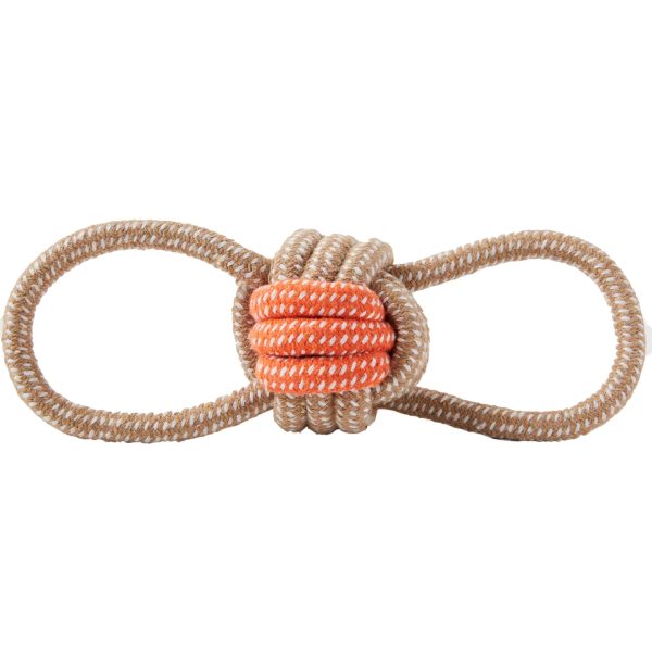 Jax & Bones Double Loop Knot Rope Dog Toy - Grey & Orange Online Hot Sale