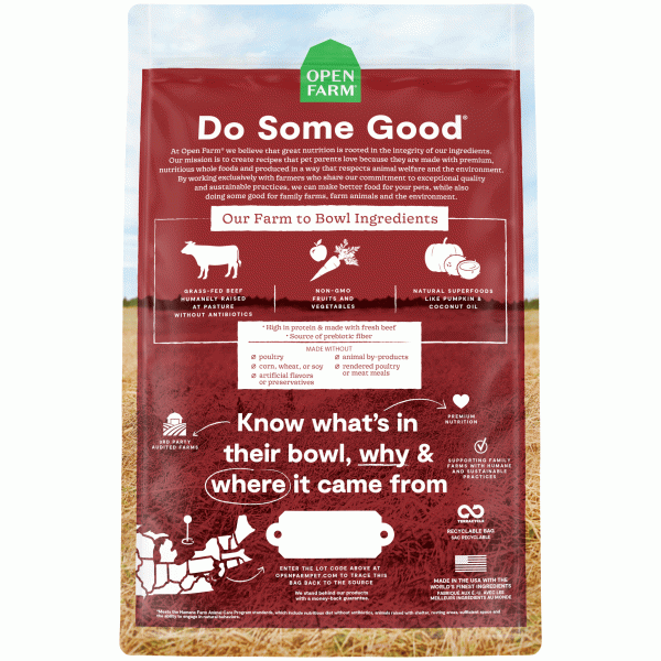 Open Farm Grass-Fed Beef Dry Dog Food For Discount