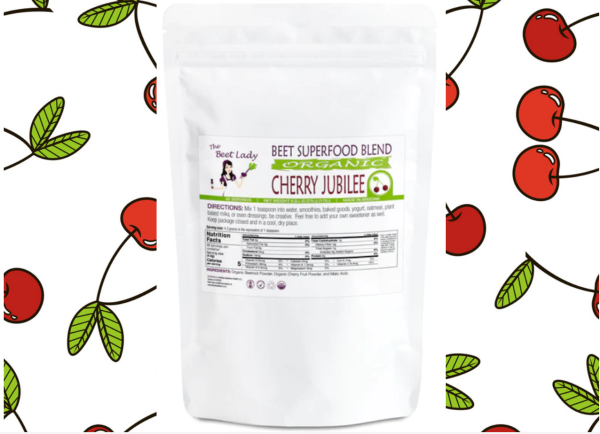 The Beet Lady CHERRY JUBILEE Superfood Powder blended with real fruit - 100% bio-available nutrients from good food. Organic, plant-based, non-GMO, clean and raw. For Sale