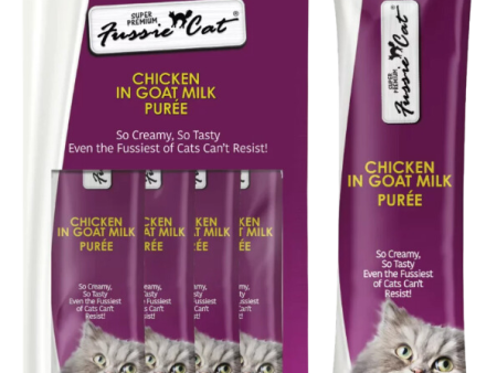 Fussie Cat Purée - Chicken in Goat Milk 4pk 2oz Bag Sale