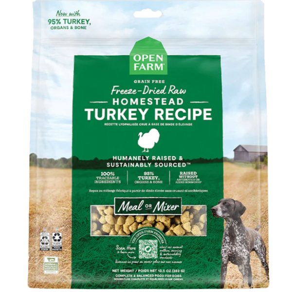 Open Farm Freeze-Dried Raw Homestead Turkey Dog Food  - 13.5oz For Cheap