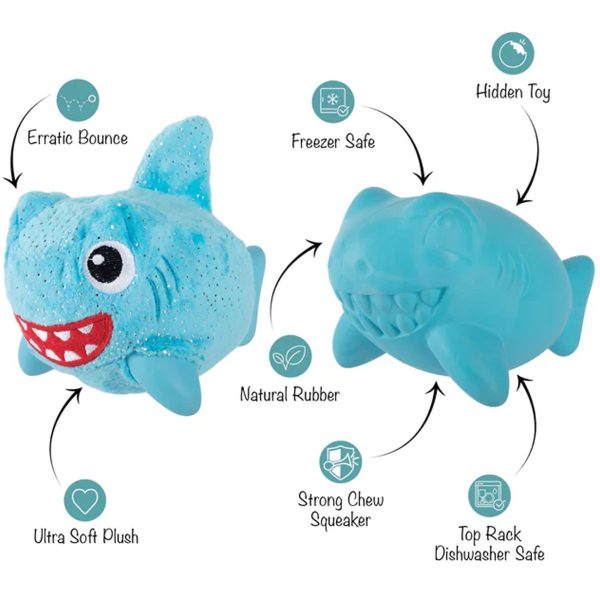 Fringe Plush & Rubber Shark Dog Toy Sale