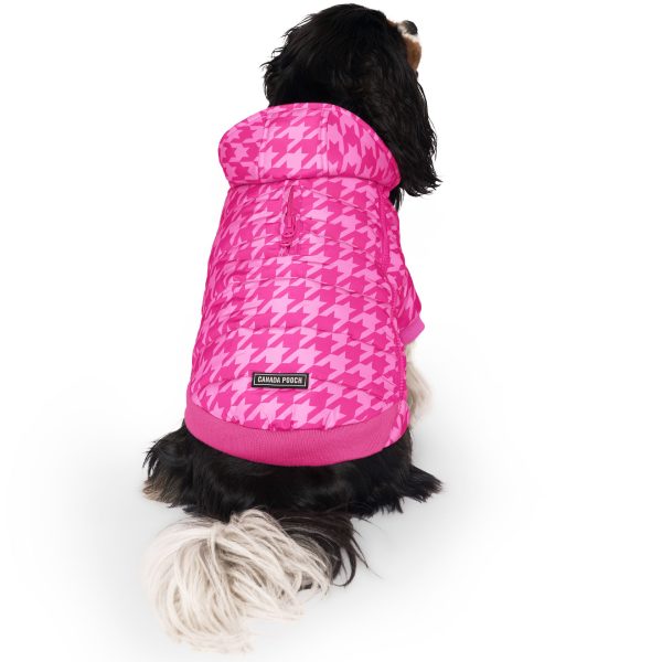 Canada Pooch Prism Puffer - Pink Houndstooth Online now