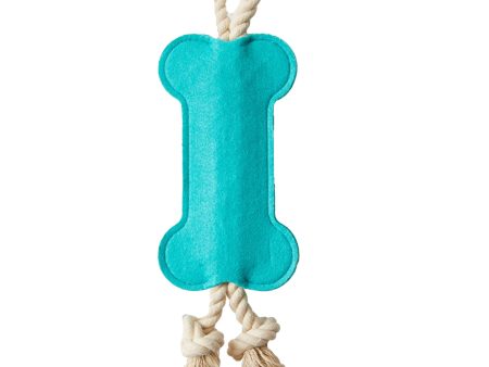 Jax & Bones Hitch & Bone Rope Dog Toy - Aqua Online Hot Sale