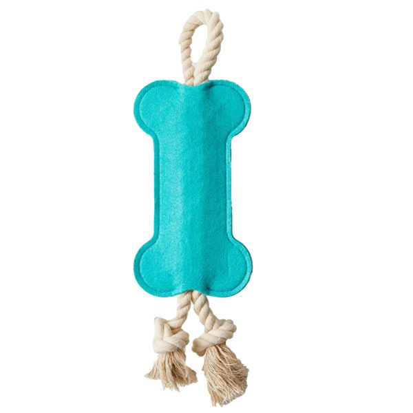 Jax & Bones Hitch & Bone Rope Dog Toy - Aqua Online Hot Sale