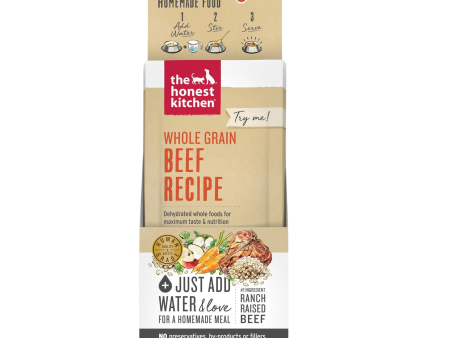 The Honest Kitchen Dehydrated Dog Food Whole Grain Beef 1oz Single Serve x 10ct CASE For Cheap