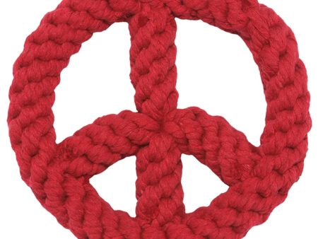 Jax & Bones Red Peace Sign Rope Dog Toy - 7  Sale